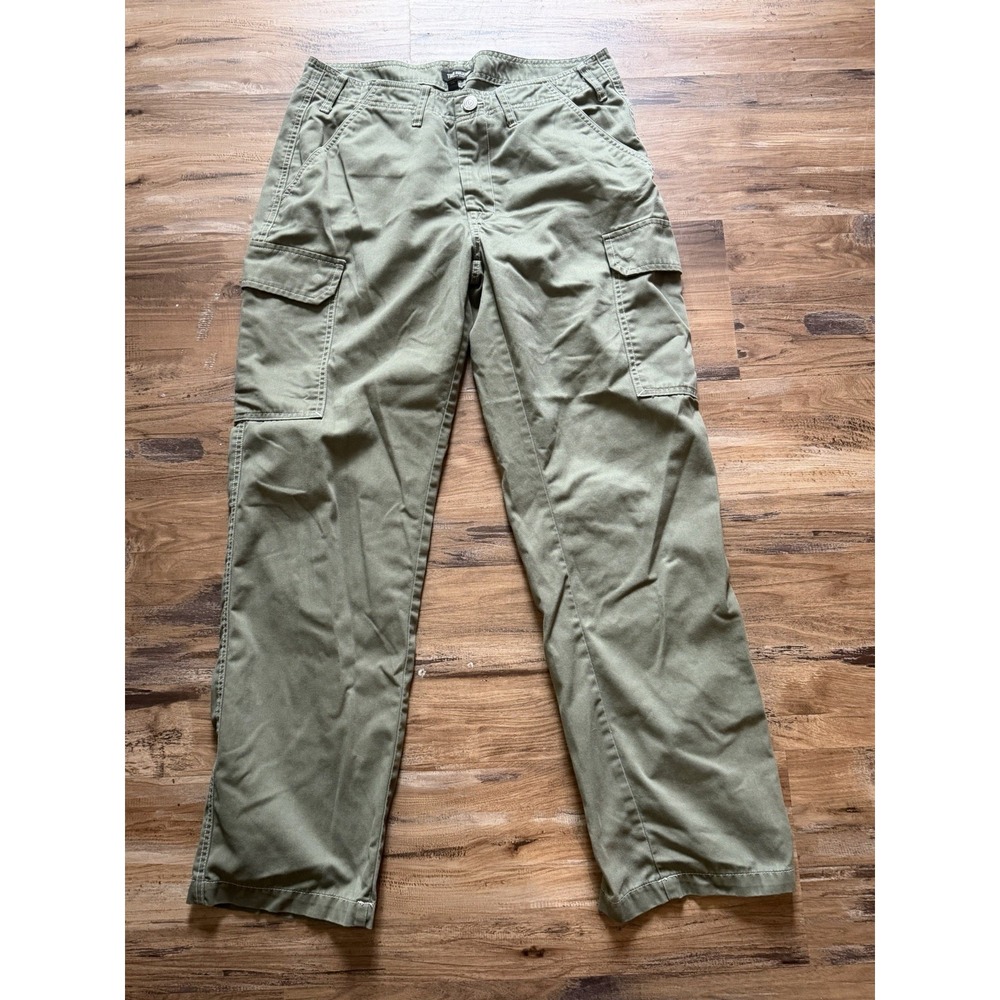 True Religion Men's Cargo Pants Army Green White Stitching Skater Size 32 Waist